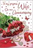In this evocative anniversary card image, the romance feels both timeless and familiar, like a celebration in a cosy Camberwell flat after a stroll through Burgess Park. At the centre is a lavish cluster of red roses, their petals plush and velvety, curling outward in generous layers that catch the light with soft, ruby highlights. The blooms are gathered amongst fresh green leaves, their natural sheen and subtle texture grounding the rich colour of the roses. Arranged nearby is an elegant envelope, its surface gently illuminated, hinting at a heartfelt handwritten message tucked within. A piece of jewellery lies close, perhaps a delicate chain or pendant, its reflective surfaces picking up tiny glimmers of light, while a small heart-shaped box completes the trio of intimate keepsakes, suggesting hidden surprises and cherished memories. Scattered across the background are tiny decorative hearts, sparkling gently, and a single butterfly accent poised as if in mid-flight, adding a sense of whimsy and lightness. The card's script is romantic and flowing, visible enough to indicate a loving message without dominating the composition. The entire scene is bathed in soft, even lighting, with no sharp shadows, creating a calm, inviting mood reminiscent of a quiet evening at home. It feels as though a local florist has translated the emotion of an anniversary bouquet into a still life: the imagined scent of fresh roses, the cool touch of jewellery, and the rustle of fine card all coming together to honour a love that has grown deeper with each passing year.